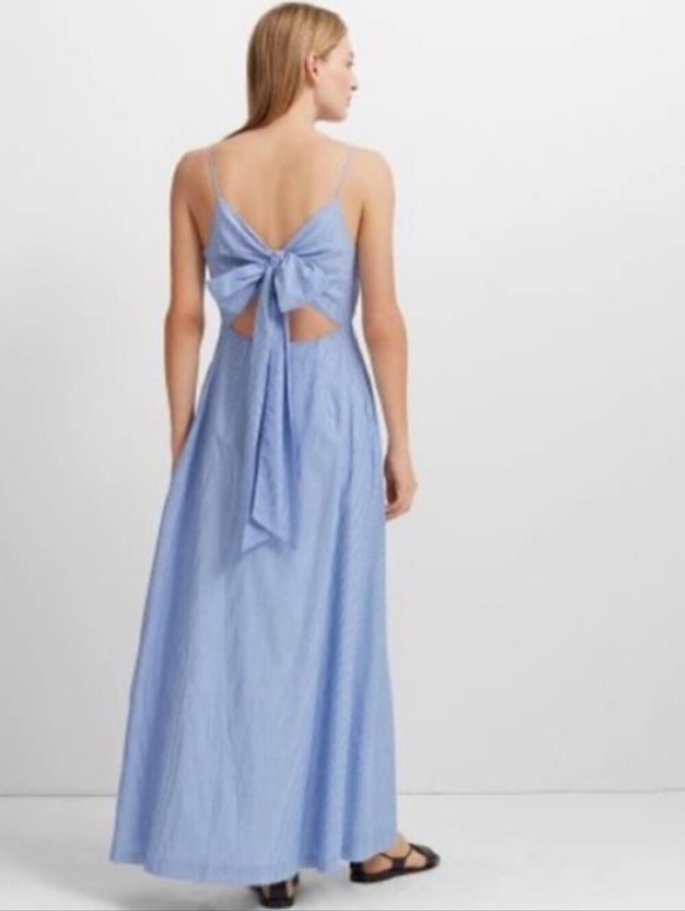 Club Monaco Light Blue Back-Tie Maxi Odessya Dress